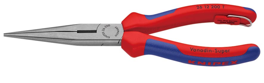 KNIPEX(ｸﾆﾍﾟｯｸｽ)輸入工具2612-200TBK 先長ﾗｼﾞｵﾍﾟﾝﾁ 落下防止(BK)